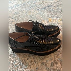 patten leather shoes platform shoes